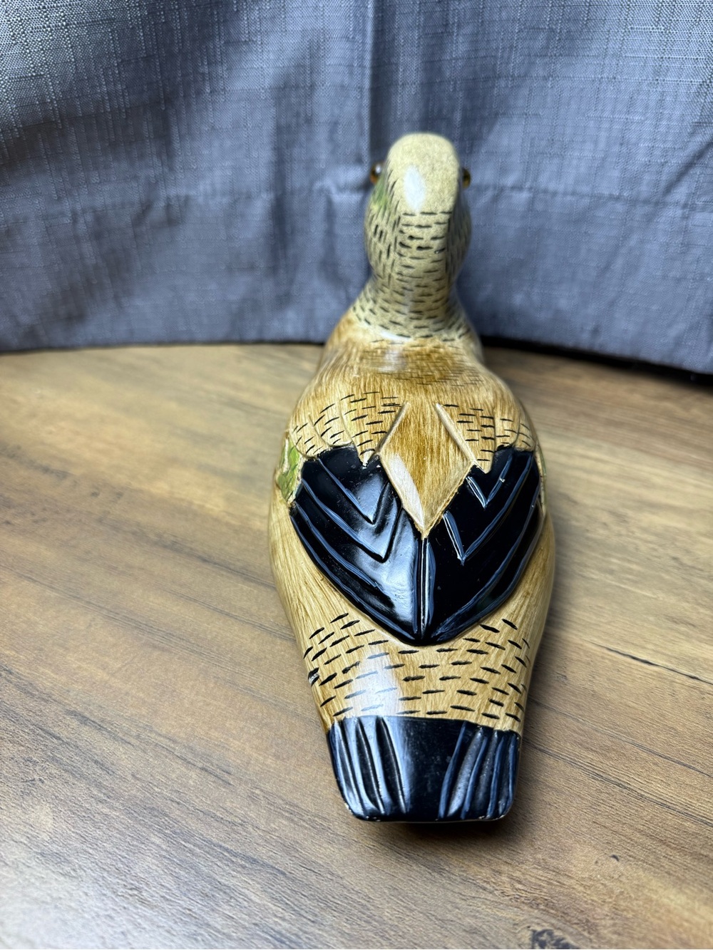Hand-Carved and Painted Wooden Duck Décor - Picture 3 of 8